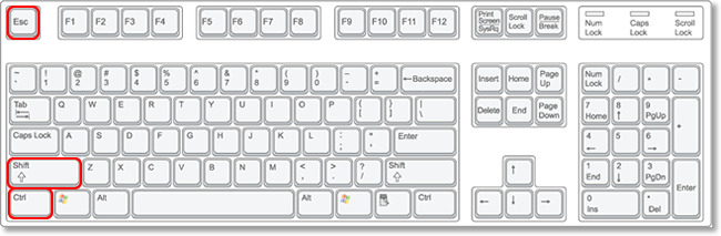  Ctrl + Shift + Esc را فشار دهید 