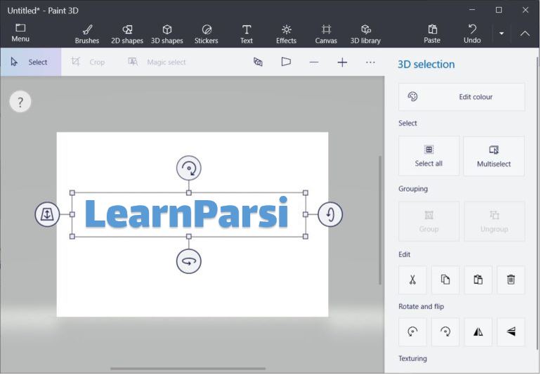 ویرایش متن در Paint 3D
