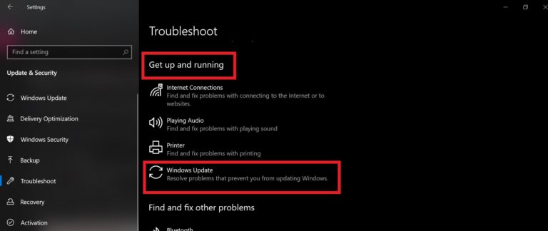 روی Windows Update کلیک کنید
