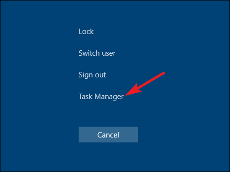 Ctrl + Alt + Delete را فشار دهید