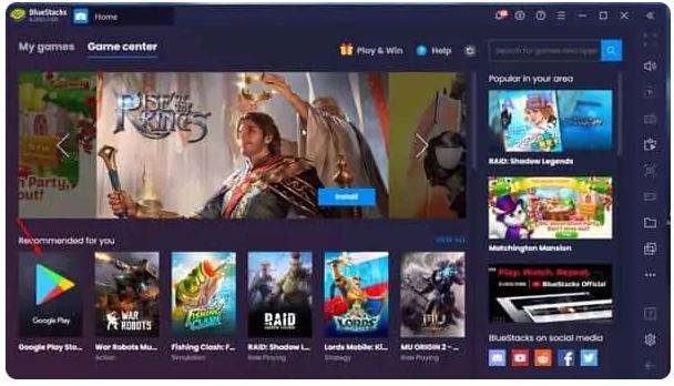 بر روی دکمه "فروشگاه Google Play" کلیک کنید