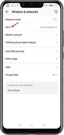 روی «WiFi» ضربه بزنید