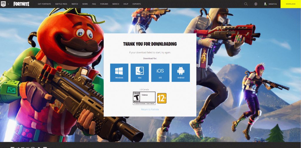Fortnite را روی رایانه بارگیری و نصب کنید