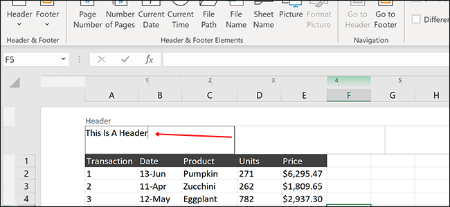 تایپ کردن یک عنوان در صفحه گسترده Excel