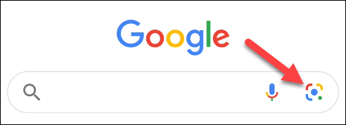 روی نماد لنز در برنامه google ضربه بزنید