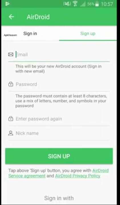 برنامه Airdroid را روی اندروید خود اجرا کنید