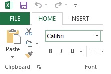 زبانه FILE در اکسل