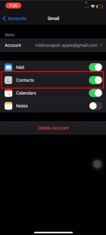  همگام سازی مخاطبین Gmail به آیفون