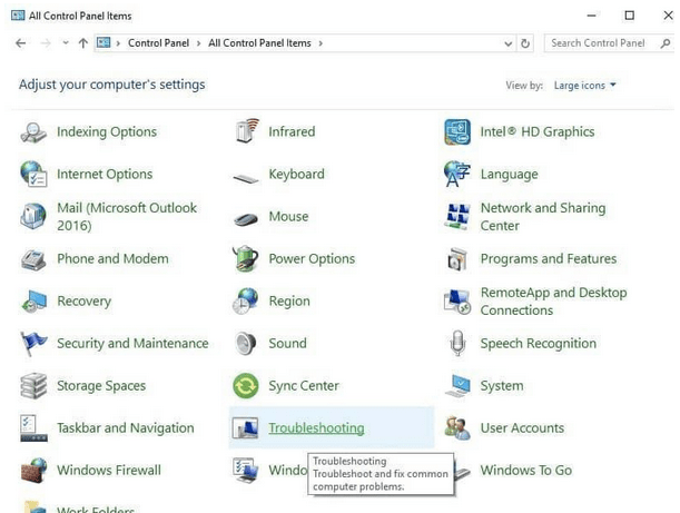 Troubleshooting را اجرا کنید