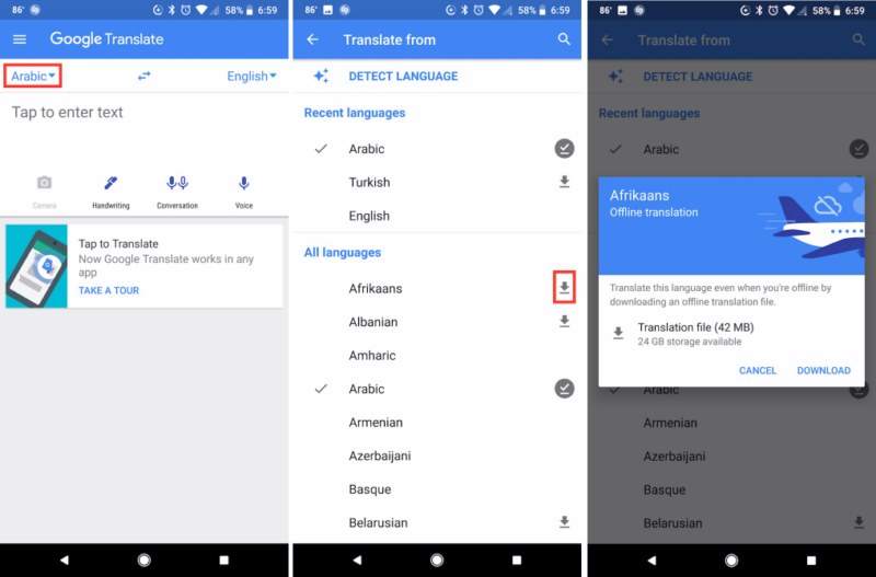 دانلود زبانهای Google Translate