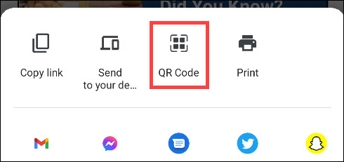 روی نماد QR Code ضربه بزنید