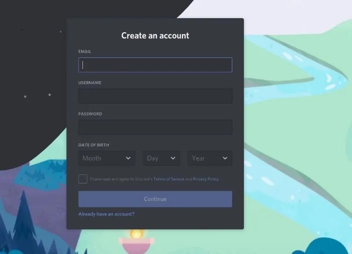 یک حساب Discord ایجاد کنید