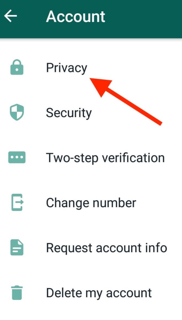 حریم خصوصی یا  Privacy را انتخاب کنید.