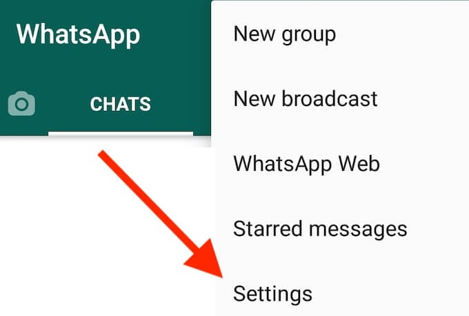 به منوی WhatsApp بروید
