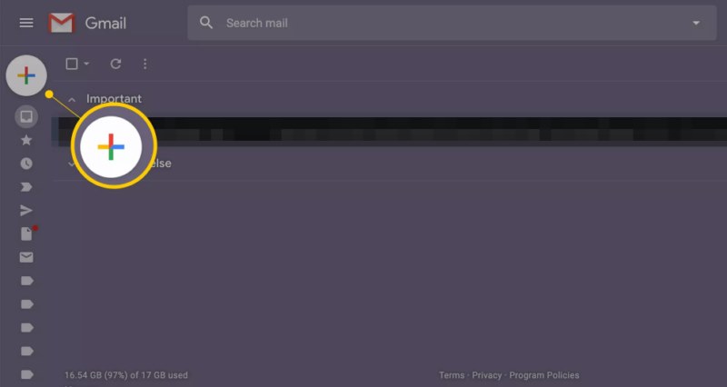 دکمه نوشتن ایمیل جدید در Gmail