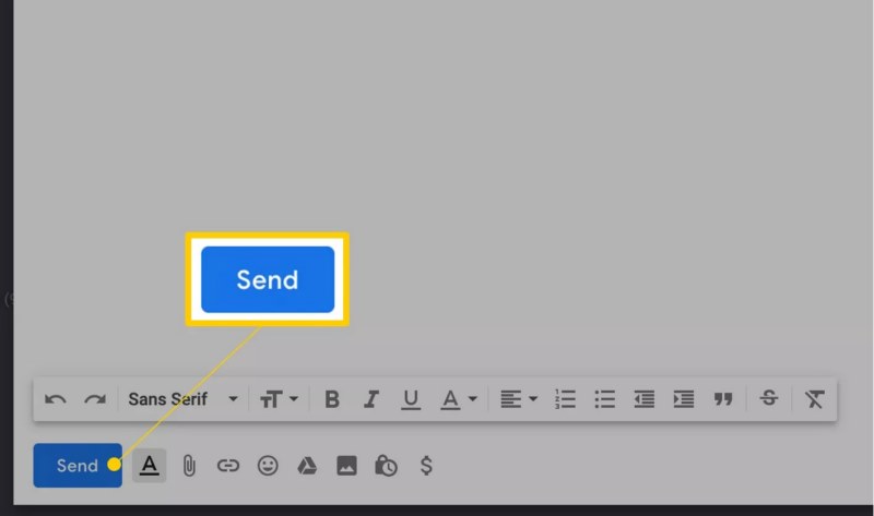 دکمه ارسال در Gmail
