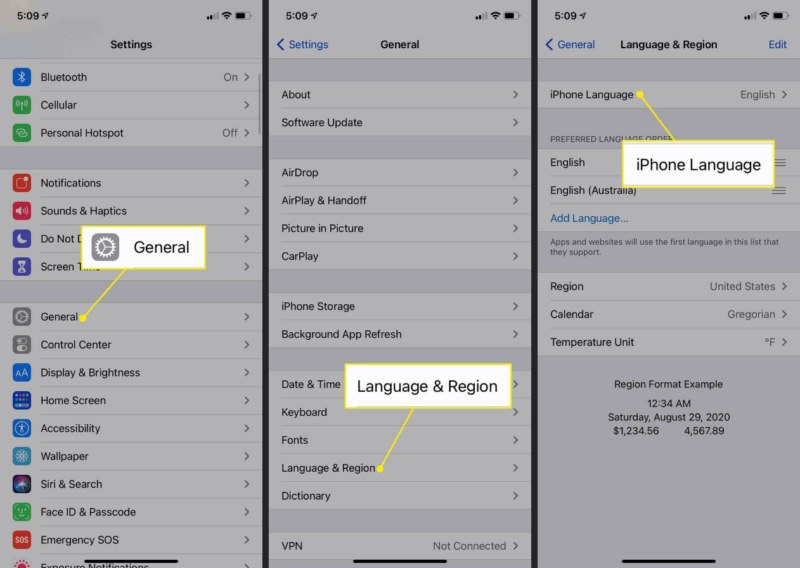 نحوه تغییر زبان Gmail در iOS