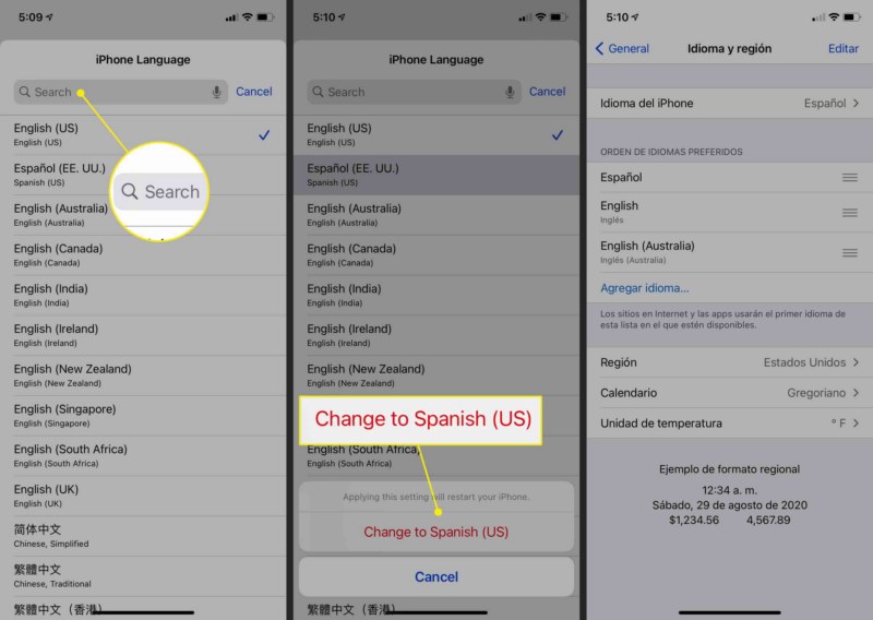 نحوه تغییر زبان Gmail در iOS