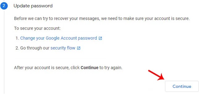 مراحل امنیتی را انجام دهید و روی "Continue" کلیک کنید