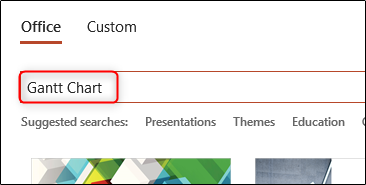 "Gantt Chart" را تایپ کنید