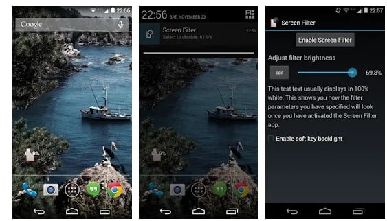 برنامه فیلتر آبی صفحه نمایش برای اندروید
