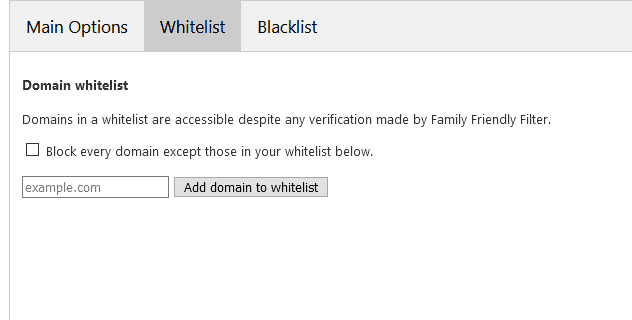 گزینه white list و blacklist