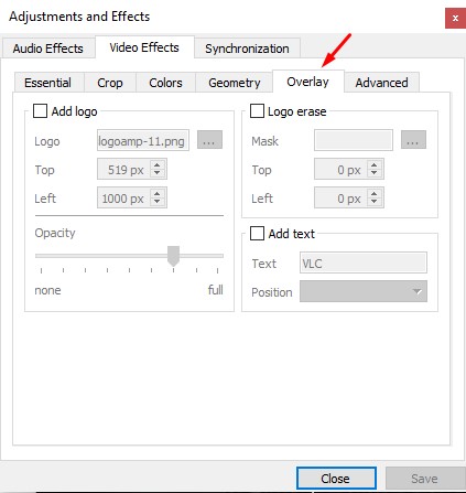 برگه "Overlay" را انتخاب کنید