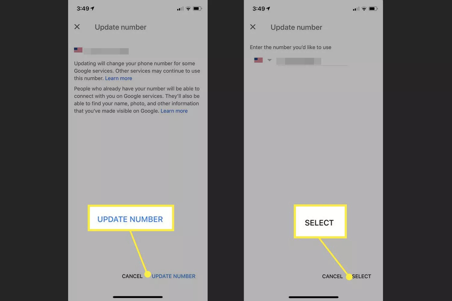 تغییر شماره تلفن Gmail در اندروید