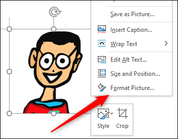 "Format Picture" را انتخاب کنید