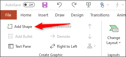 "Add Shape" را انتخاب کنید.