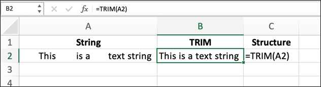 فرمول TRIM
