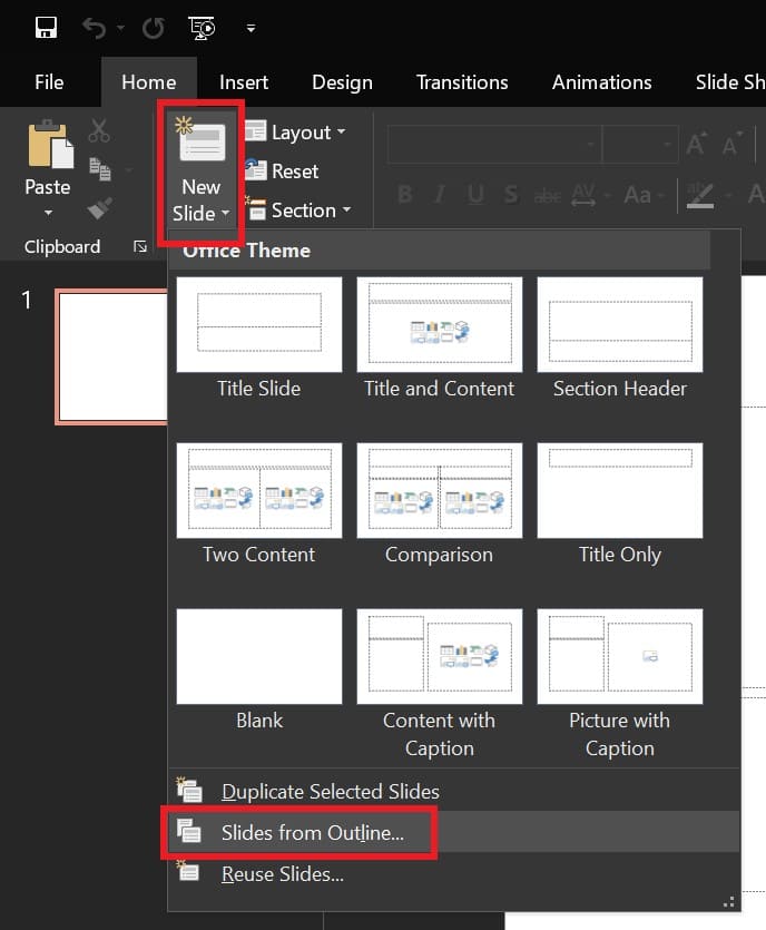 تبدیل سند word به PowerPoint 