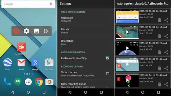 برنامه AZ Screen Recorder