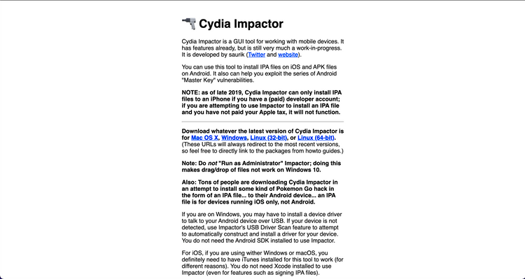  سایت Cydia Impactor