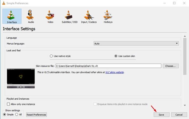  تغییر تم VLC 