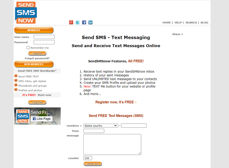  ارسال SMS رایگان