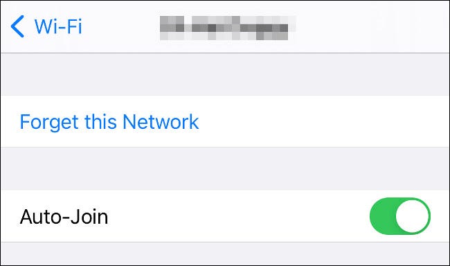 این شبکه را در iPhone فراموش کنید