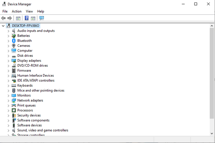 صفحه Device Manager ویندوز
