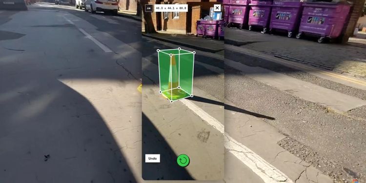 اندازه گیری شی با برنامه Google