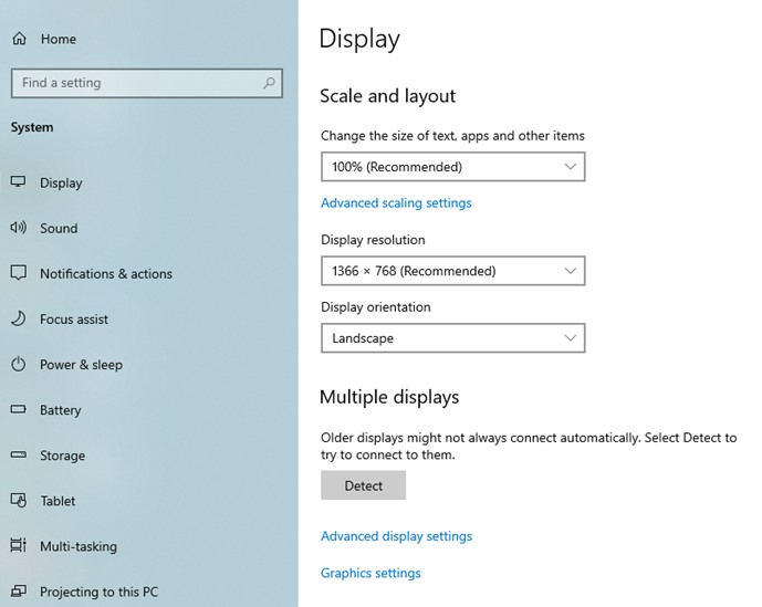 تنظیمات گرافیکی Windows را تغییر دهید