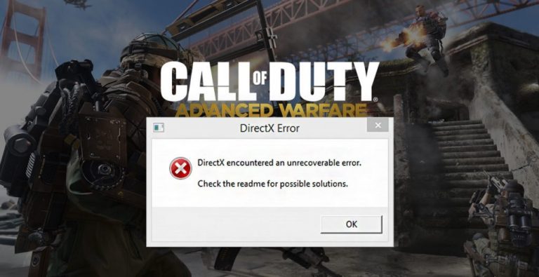 Directx encountered an unrecoverable error call of duty 2 как исправить