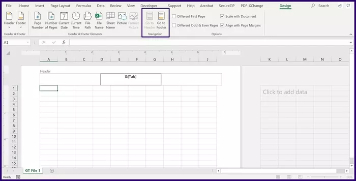 درج هدر و پاورقی در EXCEL
