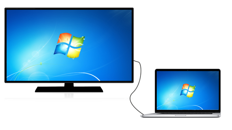اتصال لپ تاپ به تلویزیون LCD