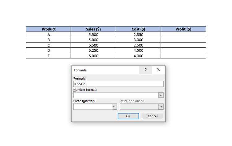  استفاده از فرمول های Excel در ورد