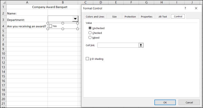 ساخت  فرم در Excel