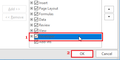  نمایش Developer   در  Excel
