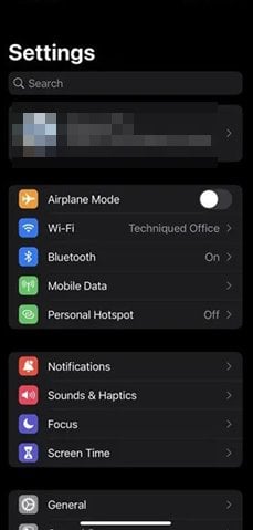 تنظیمات در iPhone