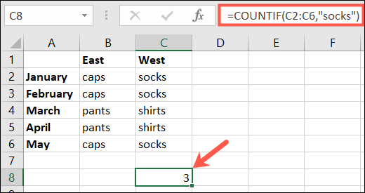 فرمول COUNTIF
