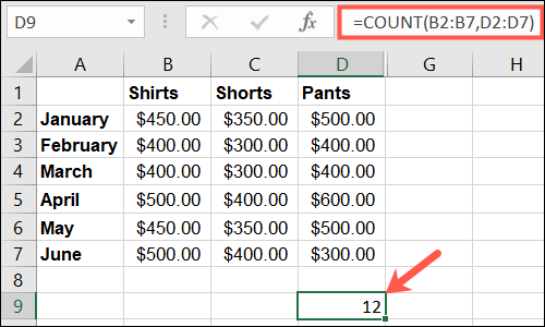 فرمول COUNT 