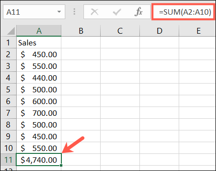 فرمول SUM 